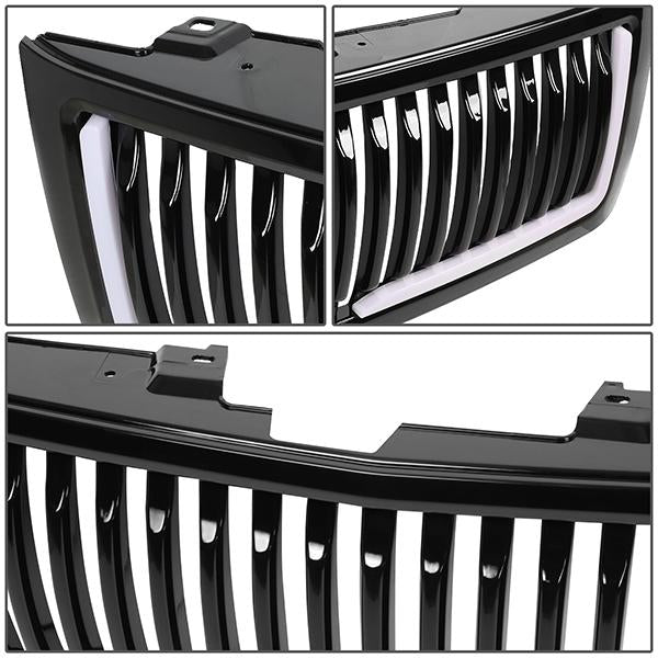 07-13 Chevy Silverado 1500 LED DRL Front Grille - Vertical Fence Style