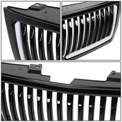 07-13 Chevy Silverado 1500 LED DRL Front Grille - Vertical Fence Style