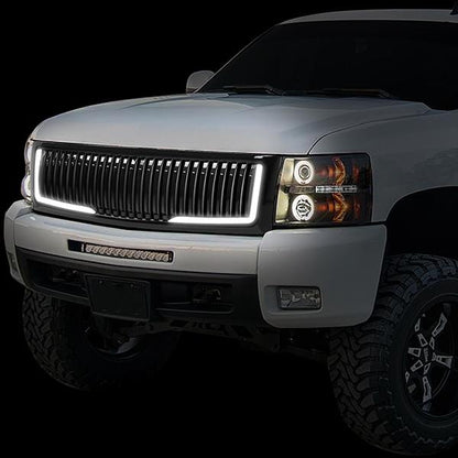 07-13 Chevy Silverado 1500 LED DRL Front Grille - Vertical Fence Style