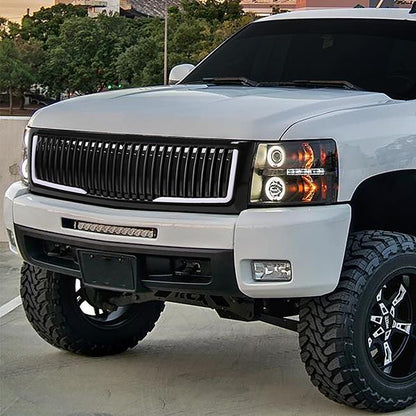 07-13 Chevy Silverado 1500 LED DRL Front Grille - Vertical Fence Style