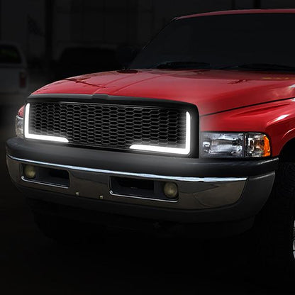 94-01 Dodge Ram 1500 94-02 2500 3500 LED DRL Front Grille - Honeycomb Mesh