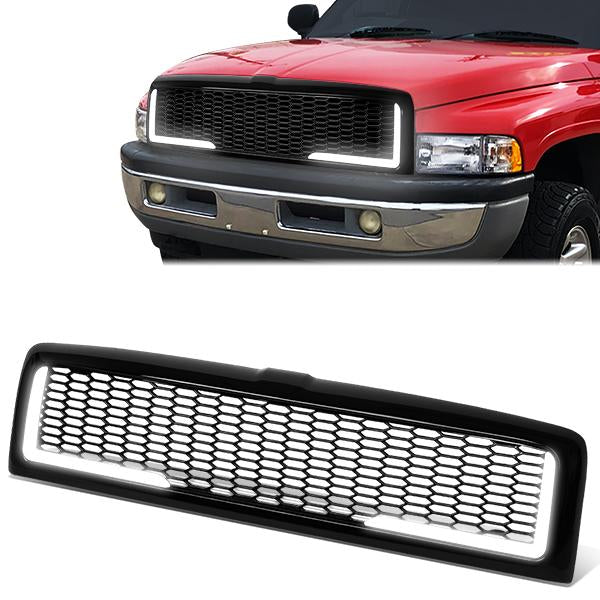 94-01 Dodge Ram 1500 94-02 2500 3500 LED DRL Front Grille - Honeycomb Mesh