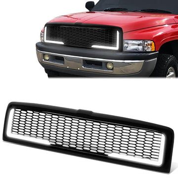 94-01 Dodge Ram 1500 94-02 2500 3500 LED DRL Front Grille - Honeycomb Mesh