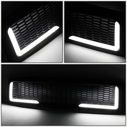 94-01 Dodge Ram 1500 94-02 Ram 2500 3500 LED DRL Front Grille - Honeycomb Mesh - Matte
