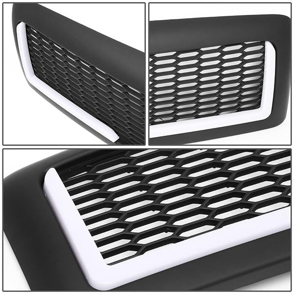 94-01 Dodge Ram 1500 94-02 Ram 2500 3500 LED DRL Front Grille - Honeycomb Mesh - Matte