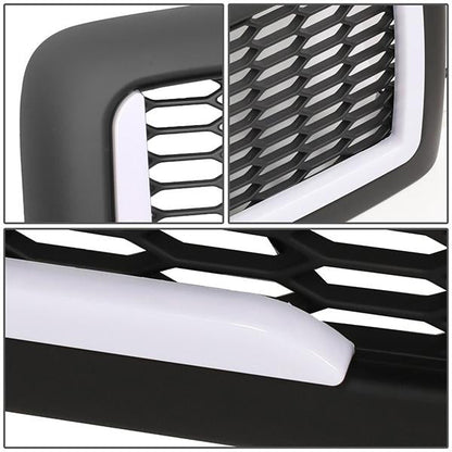 94-01 Dodge Ram 1500 94-02 Ram 2500 3500 LED DRL Front Grille - Honeycomb Mesh - Matte