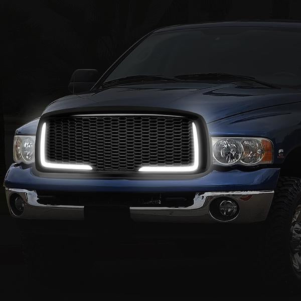 02-05 Dodge Ram 1500 2500 3500 LED DRL Front Grille - Honeycomb Mesh