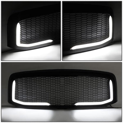 06-09 Dodge Ram 1500 2500 3500 LED DRL Front Grille - Badgeless Honeycomb Mesh - Black