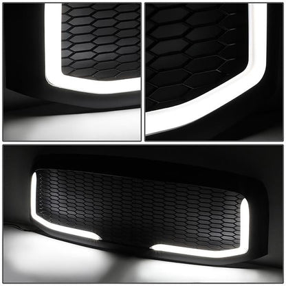 06-09 Dodge Ram 1500 2500 3500 LED DRL Front Grille - Badgeless Honeycomb Mesh - Black