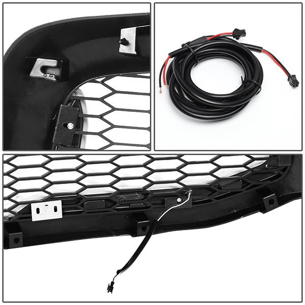 06-09 Dodge Ram 1500 2500 3500 LED DRL Front Grille - Badgeless Honeycomb Mesh - Black
