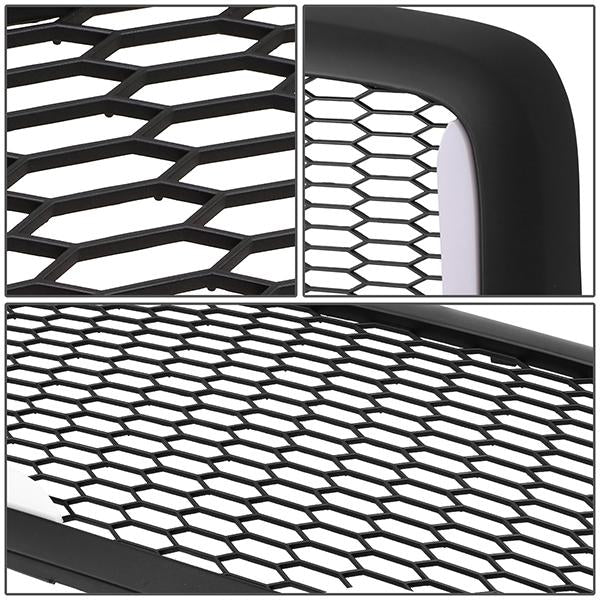 06-09 Dodge Ram 1500 2500 3500 LED DRL Front Grille - Badgeless Honeycomb Mesh - Matte Black