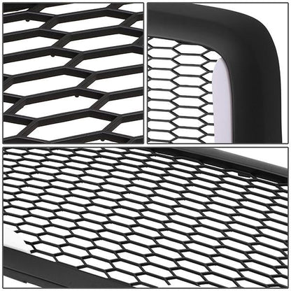 06-09 Dodge Ram 1500 2500 3500 LED DRL Front Grille - Badgeless Honeycomb Mesh - Matte Black