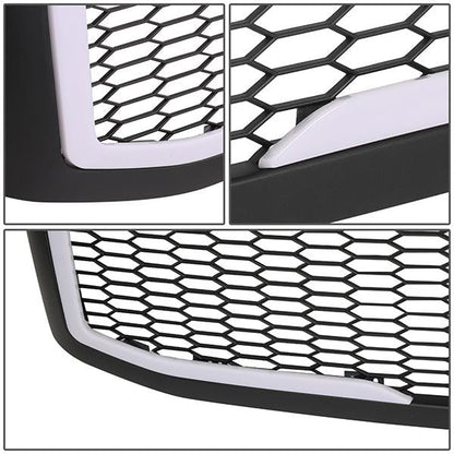 06-09 Dodge Ram 1500 2500 3500 LED DRL Front Grille - Badgeless Honeycomb Mesh - Matte Black