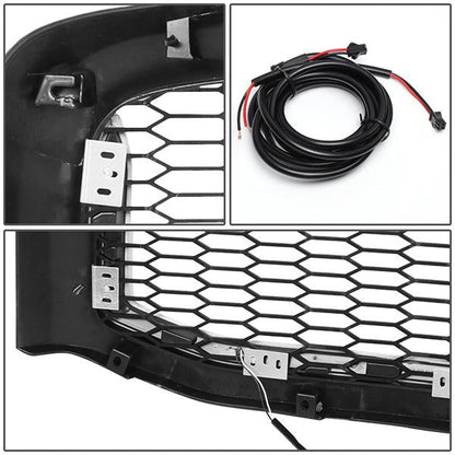 06-09 Dodge Ram 1500 2500 3500 LED DRL Front Grille - Badgeless Honeycomb Mesh - Matte Black
