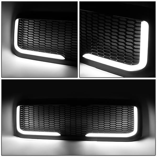 99-04 Ford F250 F350 F450 F550 Super Duty Front Grille+LED Bar - Honeycomb Mesh - Black
