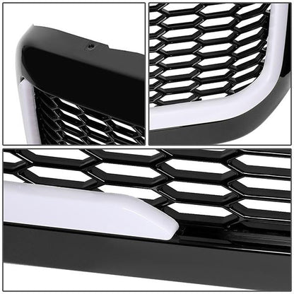 99-04 Ford F250 F350 F450 F550 Super Duty Front Grille+LED Bar - Honeycomb Mesh - Black