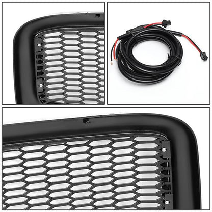 99-04 Ford F250 F350 F450 F550 Super Duty Front Grille+LED Bar - Honeycomb Mesh - Black