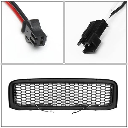 99-04 Ford F250 F350 F450 F550 Super Duty Front Grille+LED Bar - Honeycomb Mesh - Black
