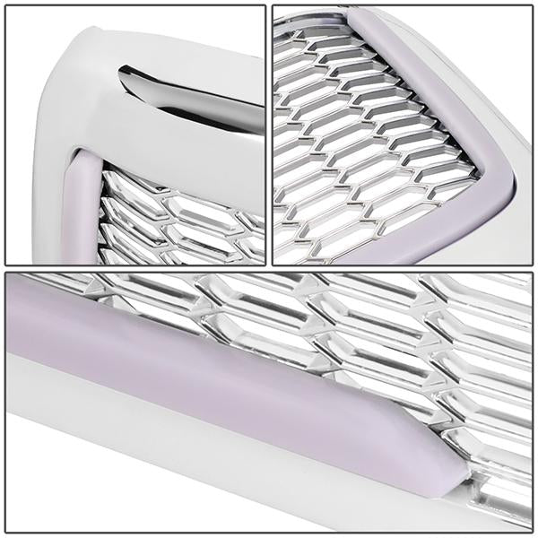 99-04 Ford F250 F350 Super Duty Front Grille+LED Bar - Honeycomb Mesh - Chrome