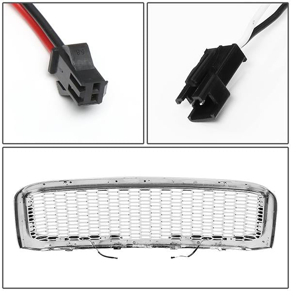 99-04 Ford F250 F350 Super Duty Front Grille+LED Bar - Honeycomb Mesh - Chrome