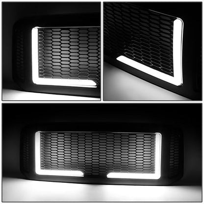05-07 Ford F250 F350 F450 F550 Super Duty Front Grille+LED Bar - Honeycomb Mesh - Black