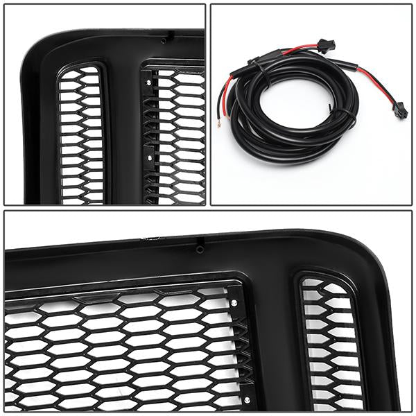 05-07 Ford F250 F350 F450 F550 Super Duty Front Grille+LED Bar - Honeycomb Mesh - Black