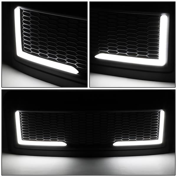 08-10 Ford F250 F350 F450 F550 Super Duty LED DRL Front Grille - Badgeless Honeycomb Mesh