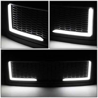08-10 Ford F250 F350 F450 F550 Super Duty LED DRL Front Grille - Badgeless Honeycomb Mesh