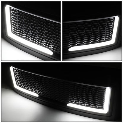 08-10 Ford F250 F350 F450 F550 Super Duty LED DRL Front Grille - Badgeless Honeycomb Mesh