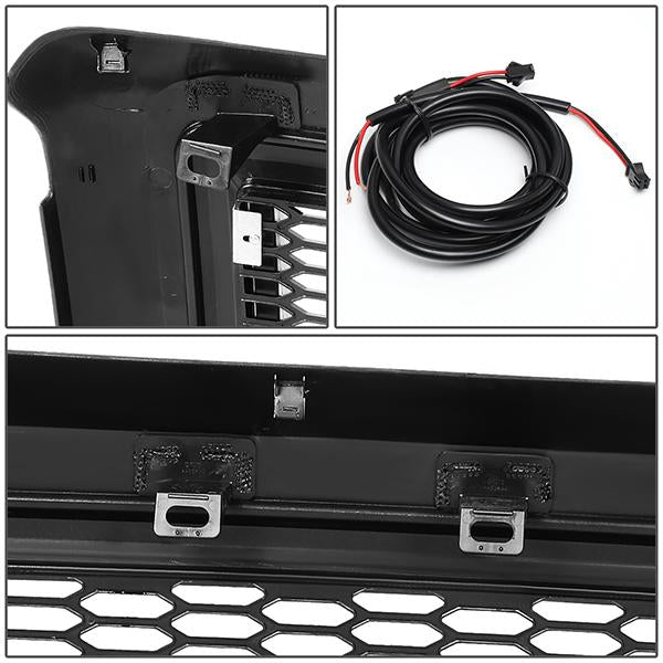 08-10 Ford F250 F350 F450 F550 Super Duty LED DRL Front Grille - Badgeless Honeycomb Mesh