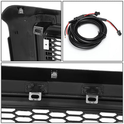 08-10 Ford F250 F350 F450 F550 Super Duty LED DRL Front Grille - Badgeless Honeycomb Mesh