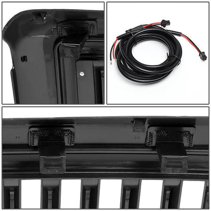 08-10 Ford F250 F350 F450 F550 Super Duty LED DRL Front Grille - Badgeless Vertical Fence Style