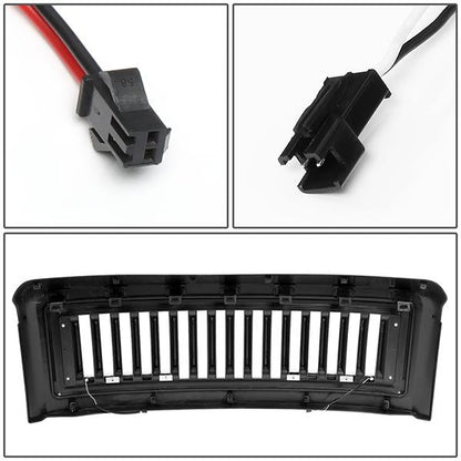 08-10 Ford F250 F350 F450 F550 Super Duty LED DRL Front Grille - Badgeless Vertical Fence Style