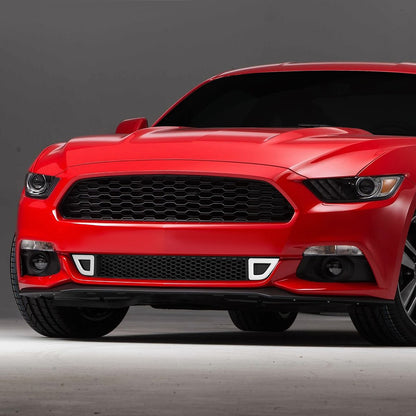 15-17 Ford Mustang Base/Ecoboost/GT LED DRL Front Lower Bumper Grille - Honeycomb Mesh