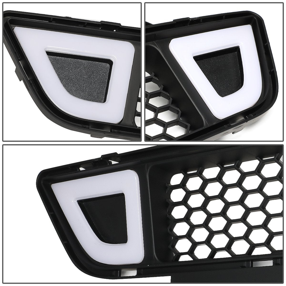 15-17 Ford Mustang Base/Ecoboost/GT LED DRL Front Lower Bumper Grille - Honeycomb Mesh