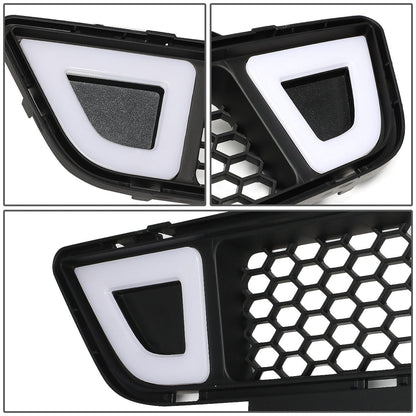 15-17 Ford Mustang Base/Ecoboost/GT LED DRL Front Lower Bumper Grille - Honeycomb Mesh