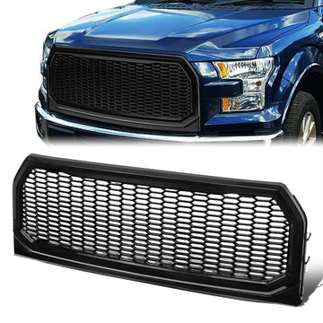 15-17 Ford F150 Front Grille - Badgeless Honeycomb Mesh - Black