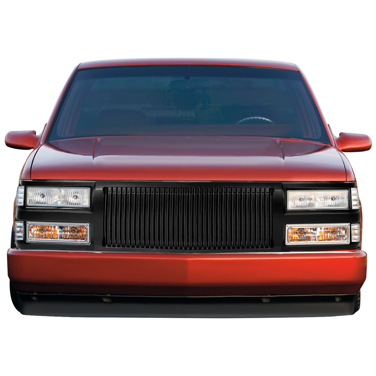 94-00 Chevy C/K 1500 2500 3500 Front Grille - Badgeless Vertical Fence Style - Black