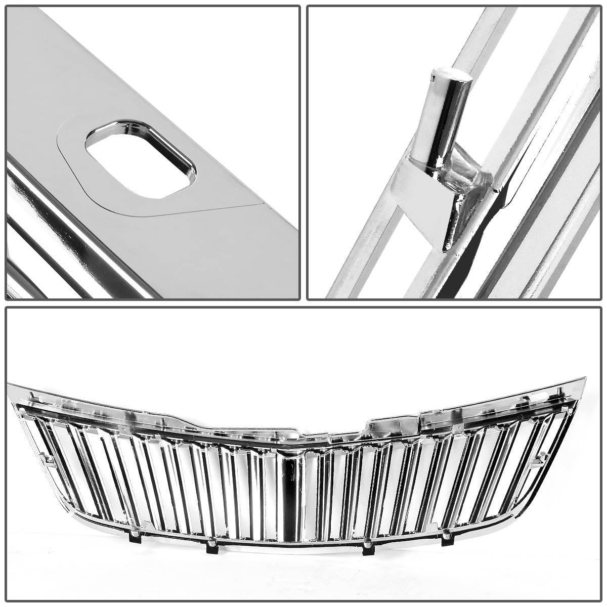 00-05 Chevy Impala Front Grille - Badgeless Vertical Fence Style - Chrome