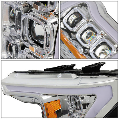 Triple Sequential LED DRL Projector Headlights<br>18-20 Ford F150