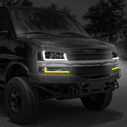 U-Style Bar Switchback LED Headlights <br>03-23 Checy Express, GMC Savana, 1500-4500