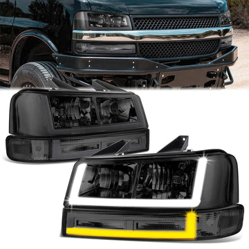 U-Style Bar Switchback LED Headlights <br>03-23 Checy Express, GMC Savana, 1500-4500