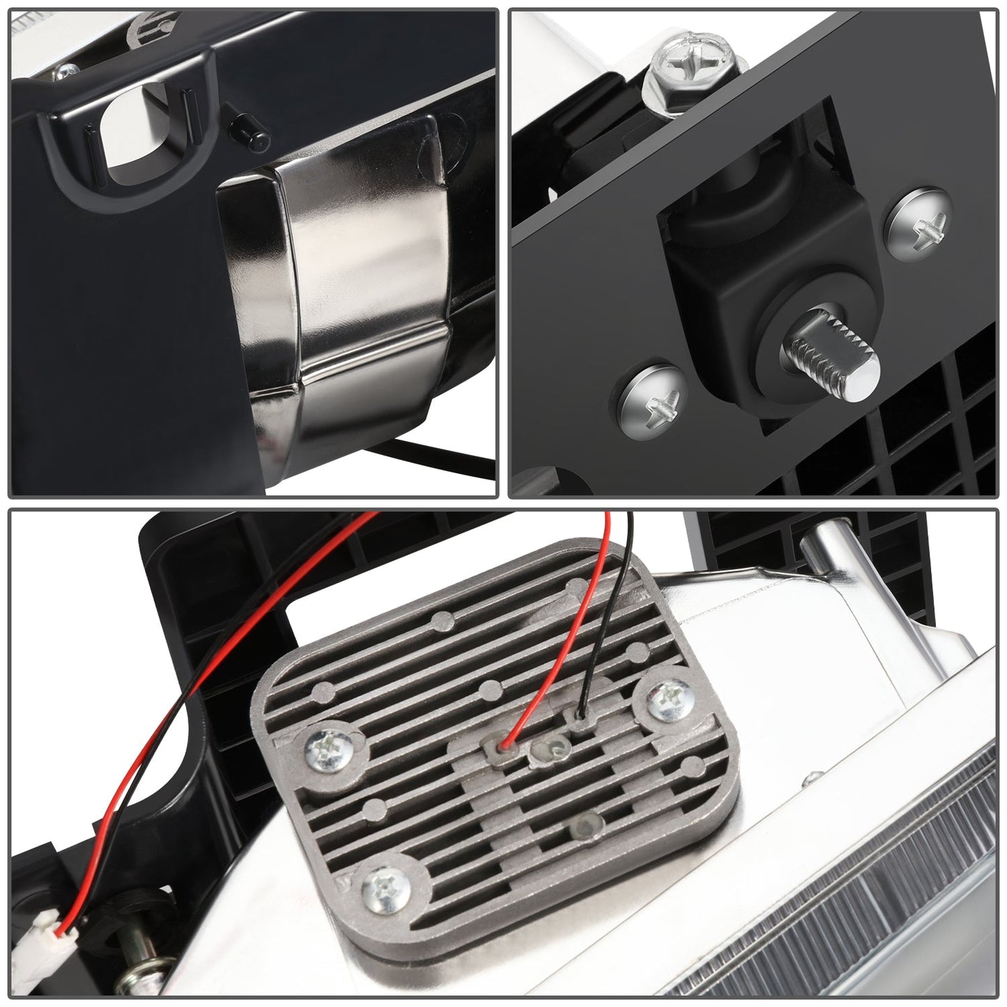 4pcs F-Style LED DRL Headlight Set (Black) <br>88-02 Chevy GMC C10 C/K Pickup, Suburban