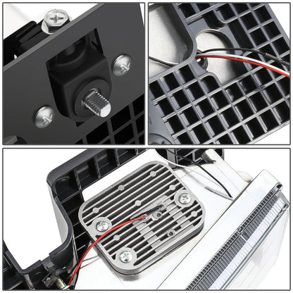 4pcs F-Style LED DRL Headlight Set (Chrome) <br>88-02 Chevy GMC C10 C/K Pickup, Suburban