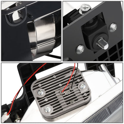 8pcs F-Style LED DRL Headlight Set (Black) <br>88-93 Chevy C10 C/K Pickup, Suburban, Tahoe