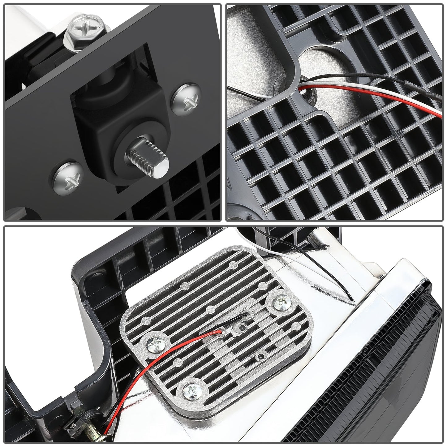 8pcs F-Style LED DRL Headlight Set (Somked) <br>88-93 Chevy C10 C/K Pickup, Suburban, Tahoe