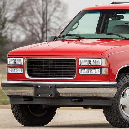 8pcs Square Box LED DRL Headlight Set (Chrome) <br>94-00 GMC C10 C/K Pickup, Suburban, Yukon
