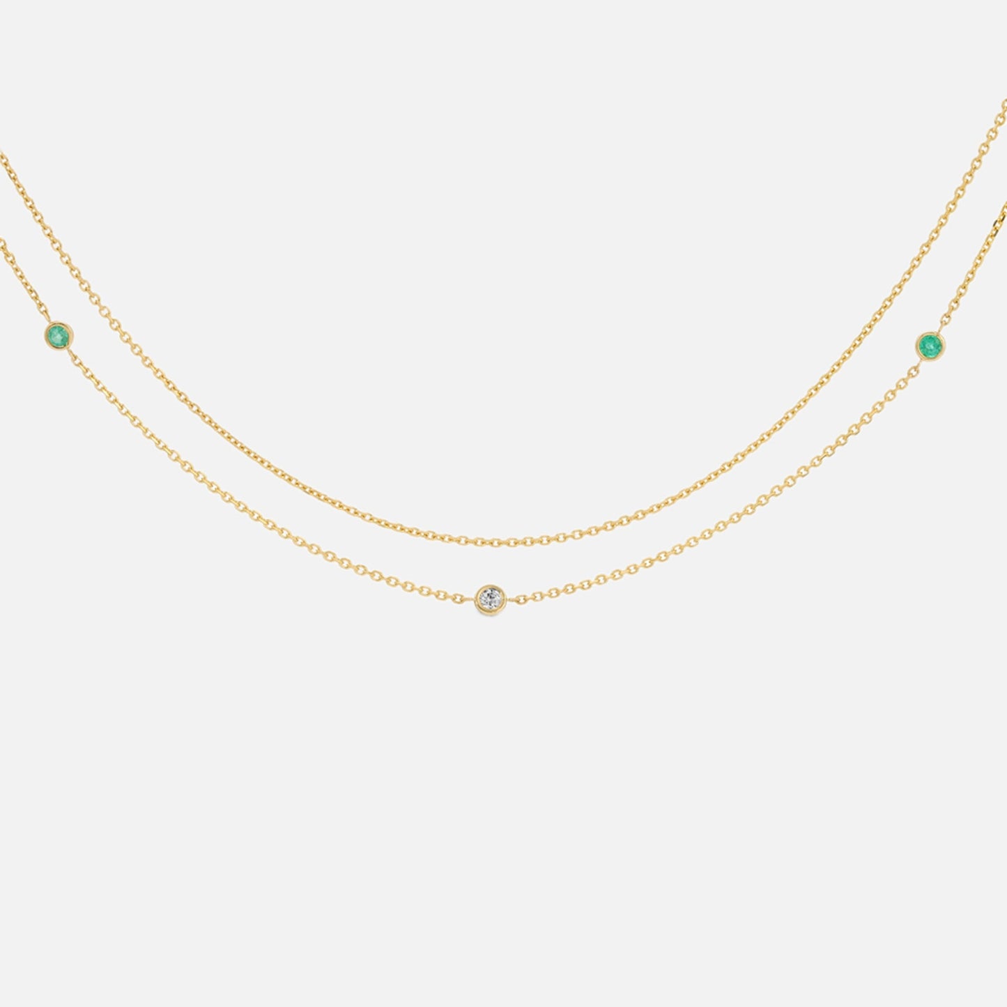 Isa Grutman Diamond Emerald Belly Chain - Gold