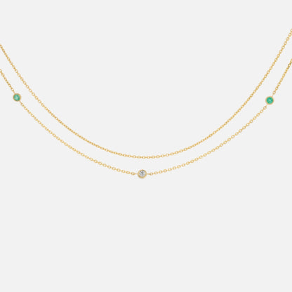 Isa Grutman Diamond Emerald Belly Chain - Gold