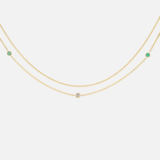 Isa Grutman Diamond Emerald Belly Chain - Gold